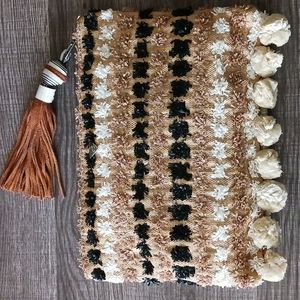Sam Edelman boho clutch brown, blk, white